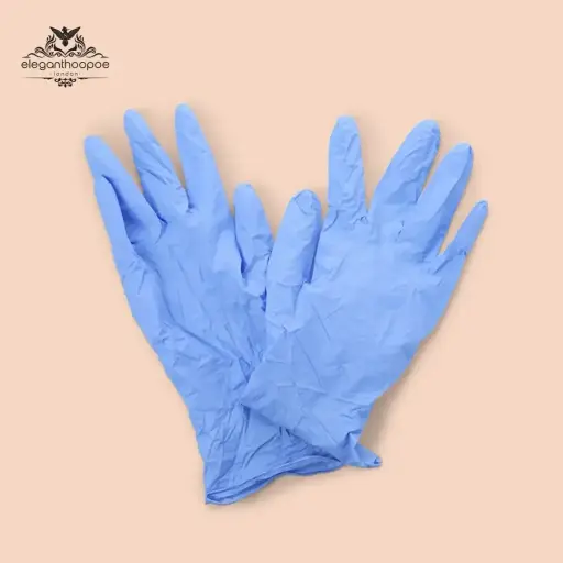Blue Powder-Free Nitrile Disposable Gloves, Size M, 50 per Pack